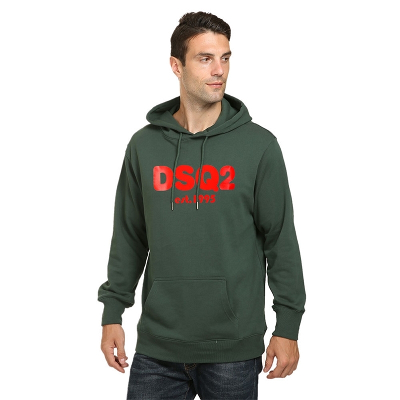 

2021 spring and summer new men' hooded cotton casual sweater D2 tide brand bottom shirt, Dm2189 white red label