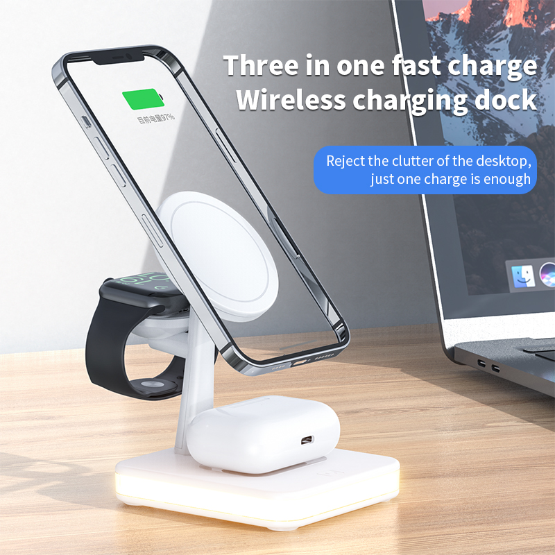 

4 in 1 15W magnetic qi wireless charger for iphone 12 mini max samsung iwatch airpods pro cell phone chargers