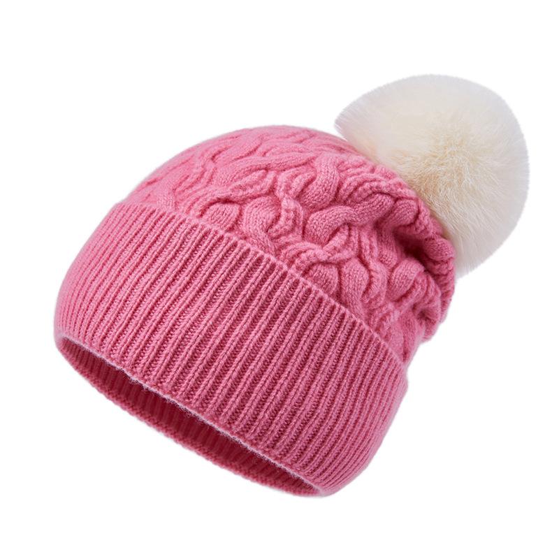 

Beanie/Skull Caps Women Hat Winter With Pompom Wool Knit Beanie Warm Brim Skiing Accessory For Teenagers Luxury, Blue;gray
