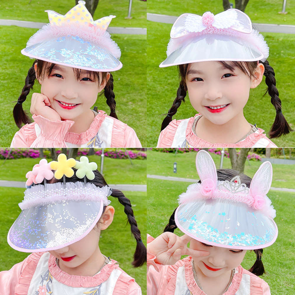 

Children's sun hat boys and girls are versatile, Korean topless Hat Girls' summer, Yellow
