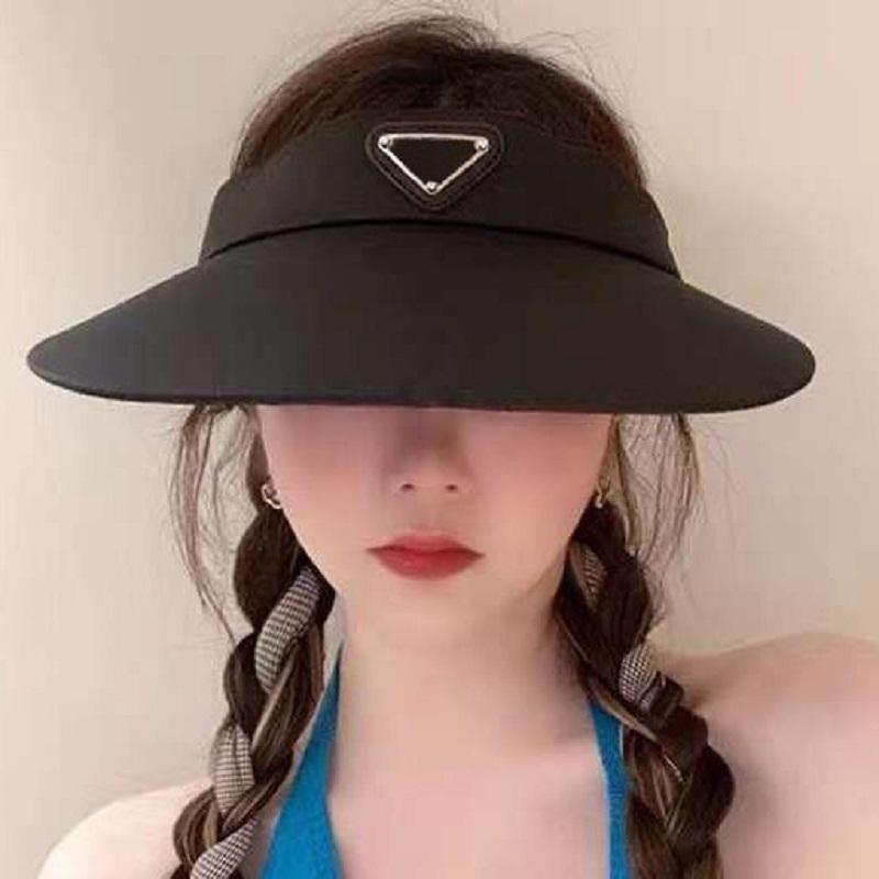 

2021 Classic Letter Empty Top quality Cap Casual Summer Visor Sun men's Hat Sports women Golf Tennis Outdoor Beach Headband Snapback ball cap SunHat, Black