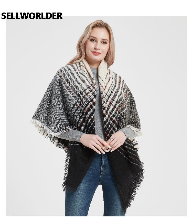 

Scarves 2021 Women Stripe Winter Scarf Warm Fashion Square & Wraps