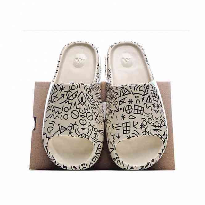 

fashion brand slippers foam men super great quality runner outdoor basketball football soccer sneakers sports sandal summer bedroom party ev, Black