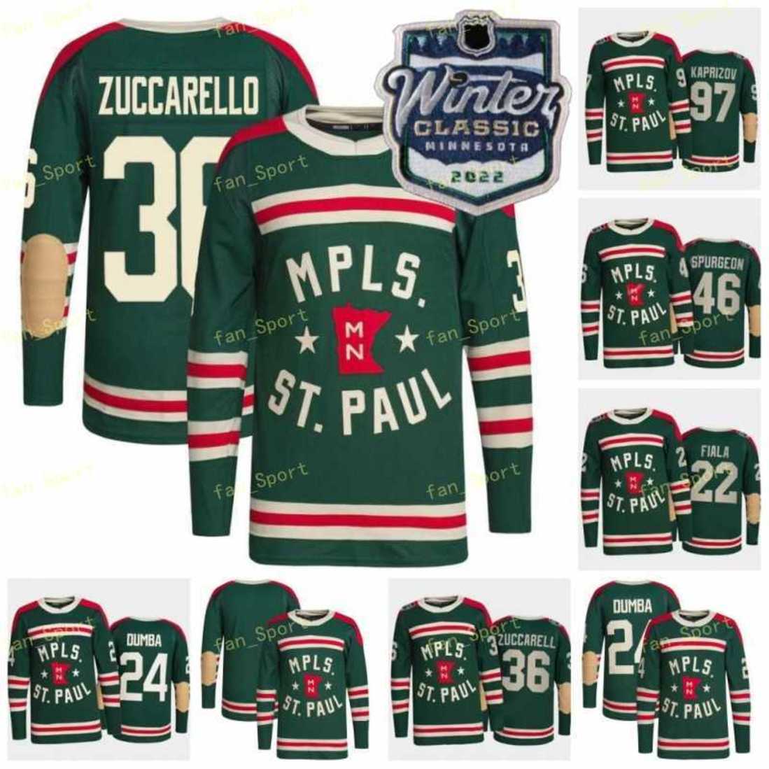 

2022 Winter Classic Hockey Jersey Minnesota Wild 11 Zach Parise 22 Nino Niederreiter 24 Matt Dumba 97 Kirill Kaprizov 36 Mats Zuccarello 46, Black;red