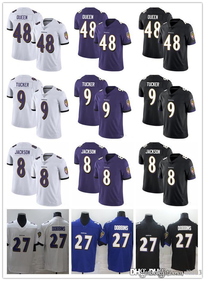 

Men Youth Baltimore Women Ravens 8 Lamar Jackson 9 Justin Tucker Patrick 48 Queen III 27 J.K. Dobbins Football Jerseys B, Black;red