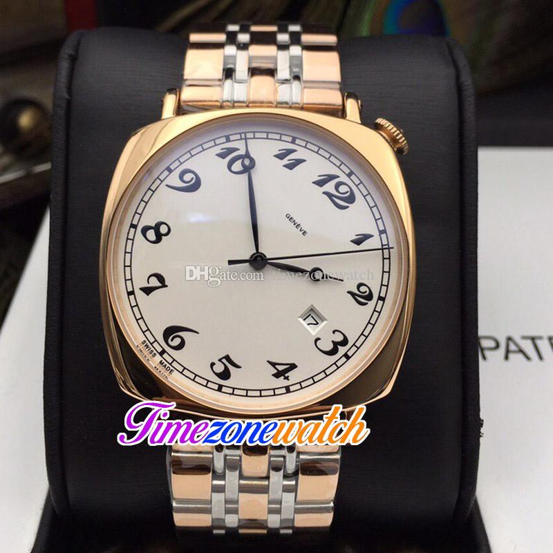 

40mm Historiques American 1921 82035 Automatic Mens Watch White Dial Two Tone Rose Gold Steel Bracelet Watches Timezonewatch E152, E152 (3)