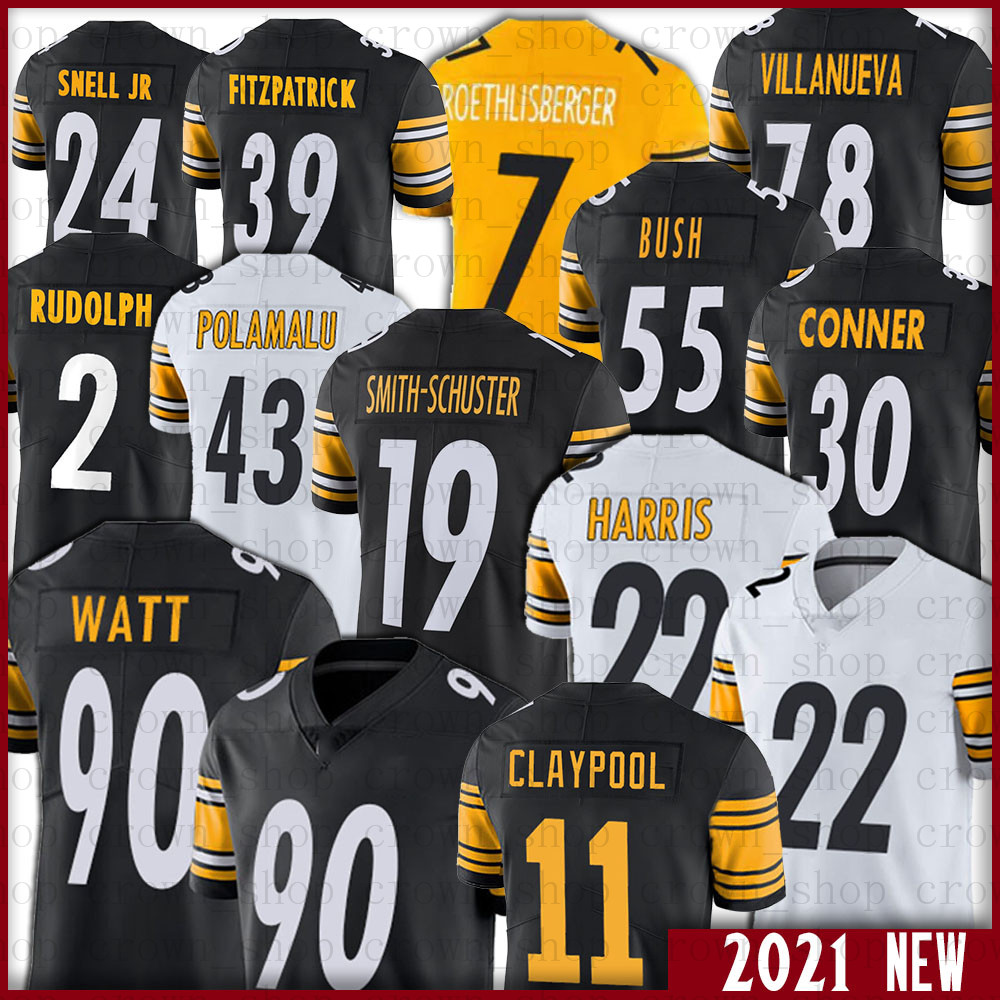

22 Najee Harris 19 Juju Smith-Schuster 90 T.J. Watt 11 Chase Claypool PittsburghSteelersMen 7 Ben Roethlisberger Mason Rudolph Roethlisberger Devlin Hodges, Men(gang ren)