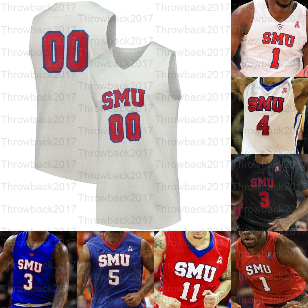 

Custom SMU Mustangs Basketball jerseys Tyson Jolly Isiaha Mike Feron Hunt Ethan Chargois CJ Emmanuel Bandoumel, Red i