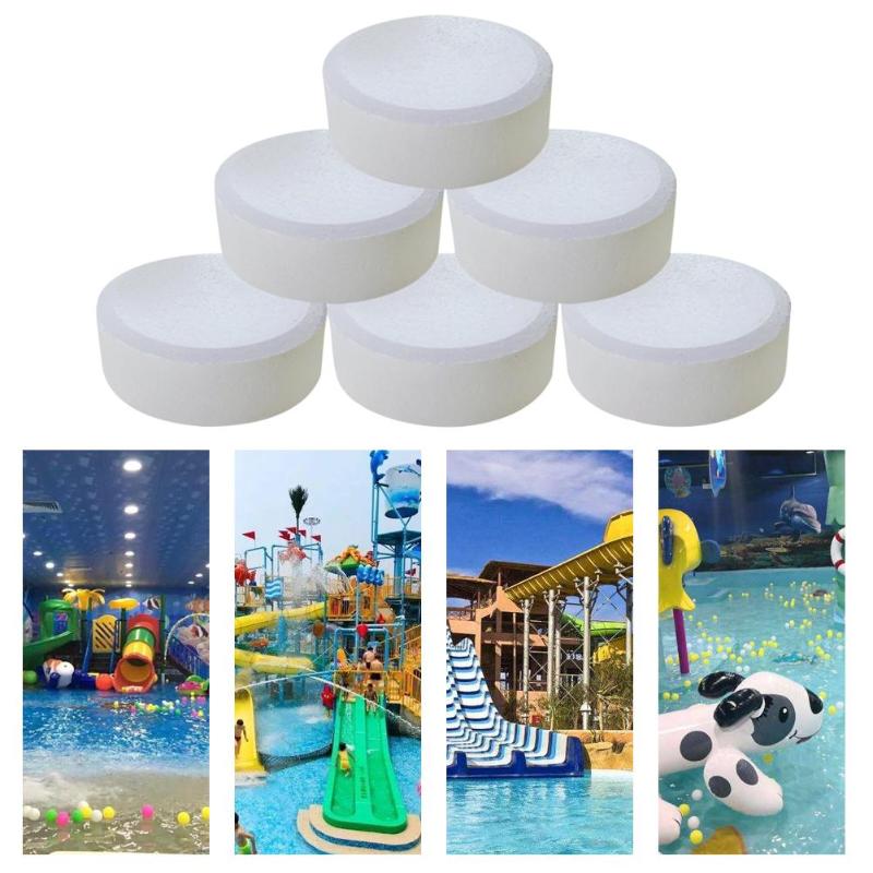 

Pool & Accessories 6pcs Cleaning Effervescent Chlorine Tablet Home Use Swimming Tablets Sanitizing