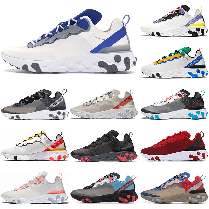 

55 87 React Element Running shoes men women blue purple Total Orange Royal Tint schematic white Tour Yellow Triple Black sports sneakers outdoor size 36-45, Anthracite