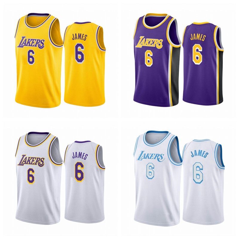 

Los Angeles Lakers LeBron Ja mes MEN 2021-22 White Basketball Jersey, Black