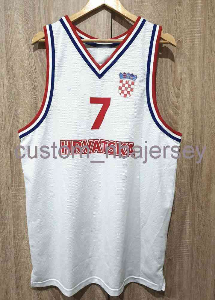 

Toni kukoc Hrvatska Basketball Jersey Stitched Customize Any Number Name XS-6XL, White