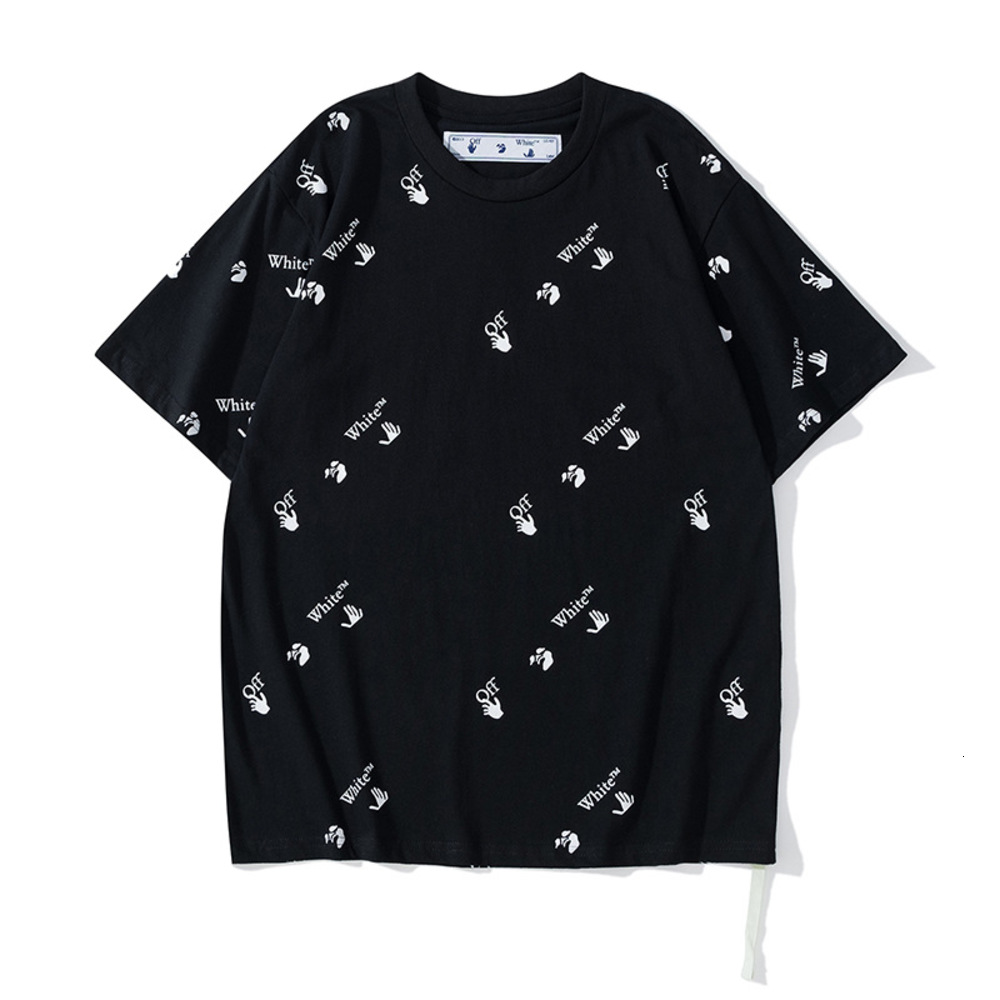 

T shirts Fashion brand 2021 off men's women's T-shirt cotton loose leisure ow spring and summer short sleeves, White;black