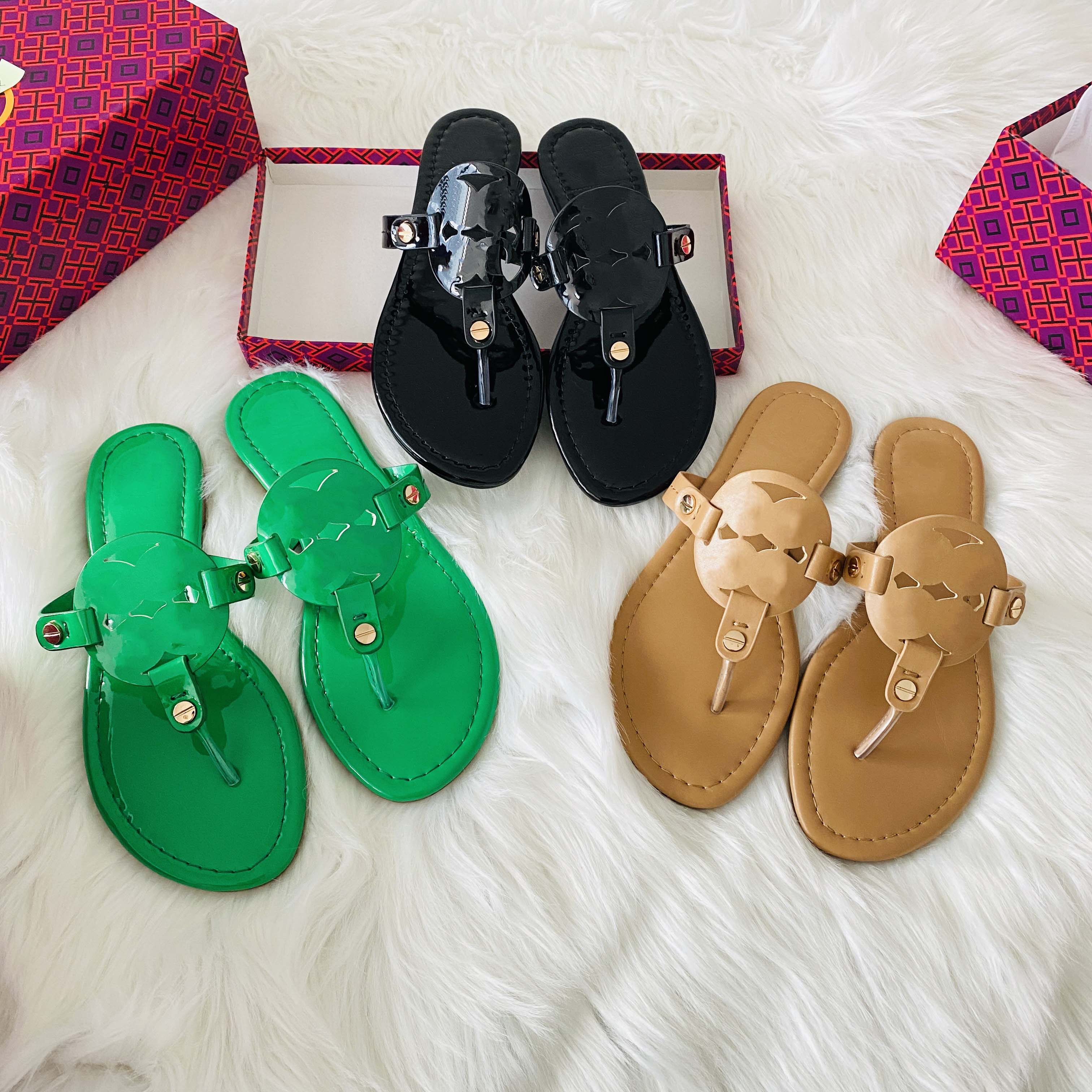 

Luxury Brand Sandals Designer Slippers Slides Floral Brocade Genuine Leather Flip Flops Women Shoes Sandal without box by shoe10 20, #19