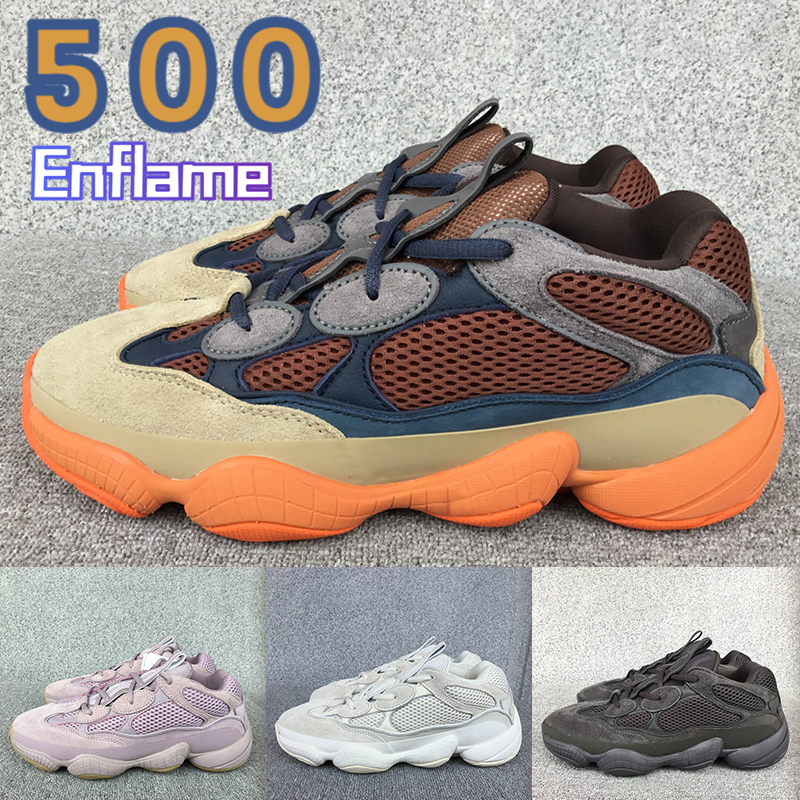 

Newest Enflame 500 mens running shoes reflective soft vision stone bone white utility black moon yellow salt men women sneakers, Bubble wrap packaging