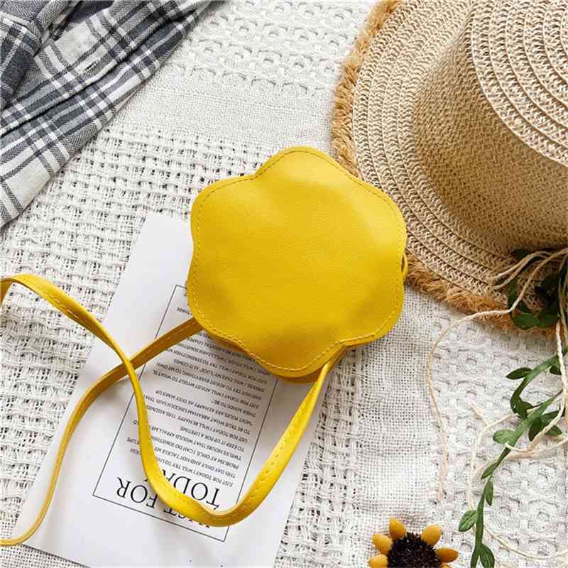 

20212021Candy color children's small foreign style fashion cute mini flower shape Princess messenger bag baby zero wallet, Yellow