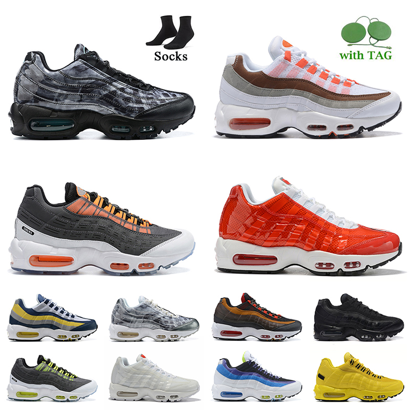 

Top Quality Women Men Air Max 95 Running Shoes AirMax 95s Big Size US 12 Cork Navy Kim Jones Black Orang Volt NYC Taxi Era Safari NIK Neon S