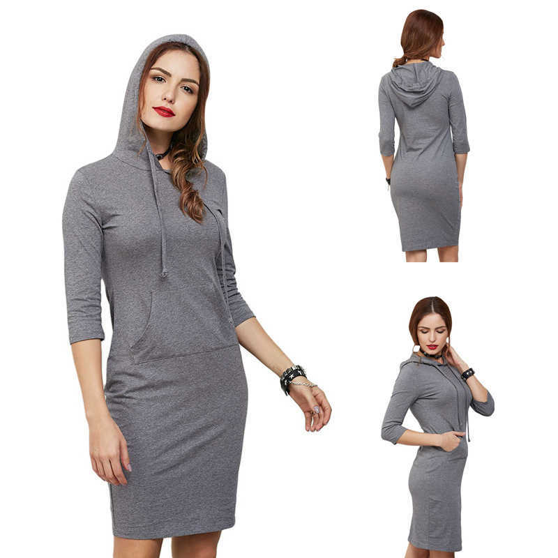 

2021 autumn sweater dress new fashion 7-sleeve women's dress, Yellow
