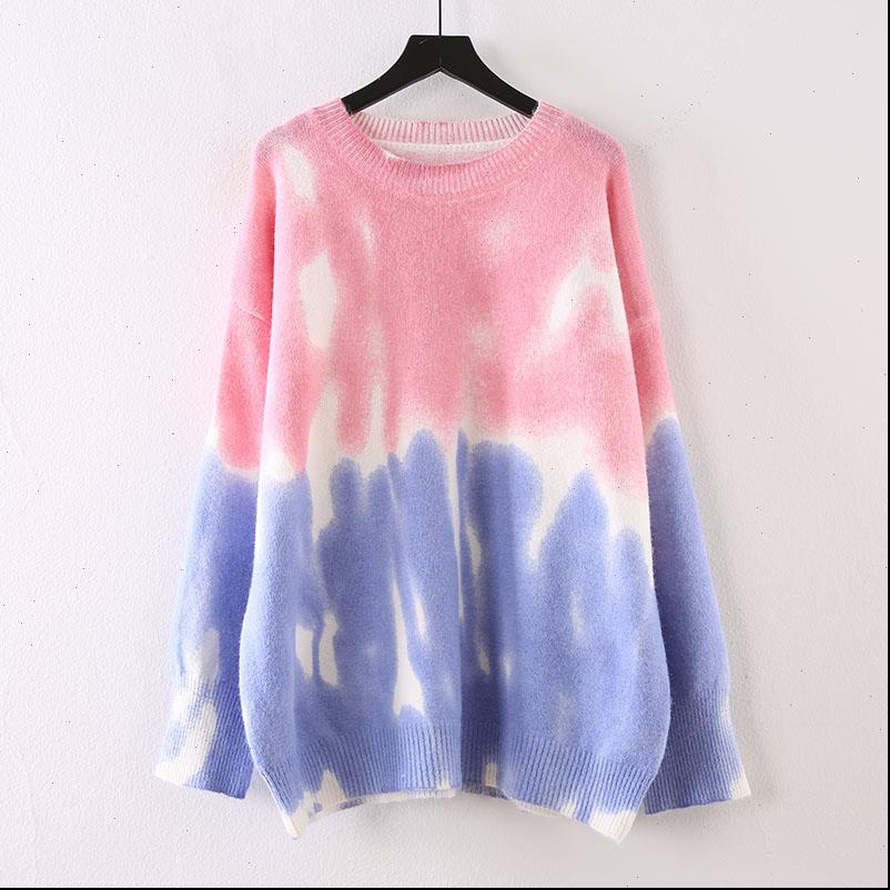 

h.sa korean fashion pink tie womens sweater dye jumper and pullovers patchwork casual knitwear pull jumpers kawaii christmas, White;black