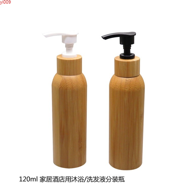 

120ML 100pc/lot Bamboo Empty Cosmetic Cream Container/DIY Lotion Pump Bottle Body bottle with bamboo press coverhigh qty