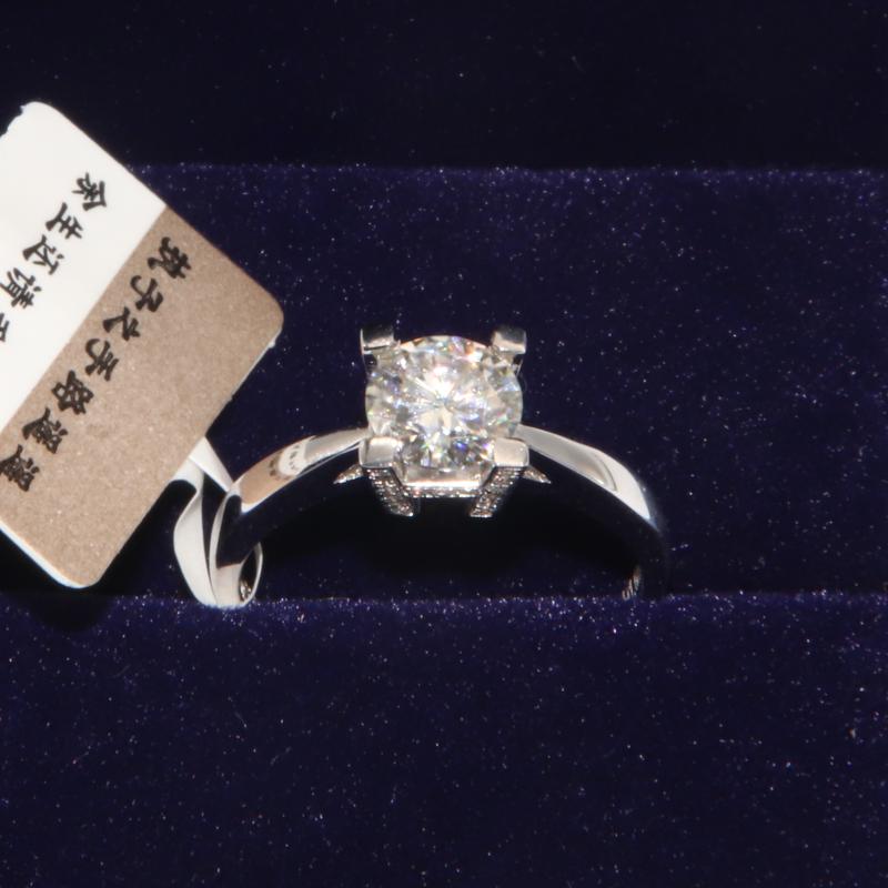 

Cluster Rings Trendy 14K White Gold Ring For Wedding HW Design Round Cut Customizable Anniversary Engagement, Golden;silver