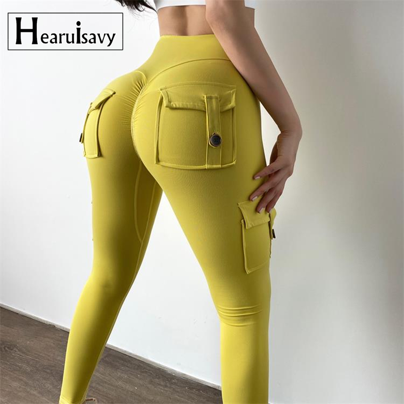 

New Scrunch Butt Yoga Pants Women High Waist Fitness Workout Legging Gym Push Up Flex Booty Femme Running Tight Sport Leggings, Brown