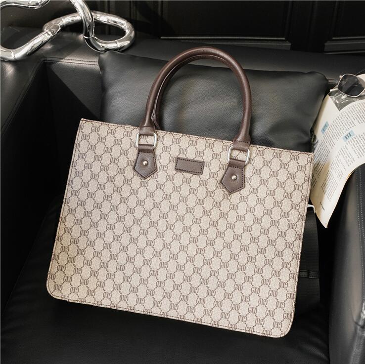 

Factory wholesale men handbag fashion business briefcase large printed mens shoulder bag European and American Style leather messenger bags, Plaid2