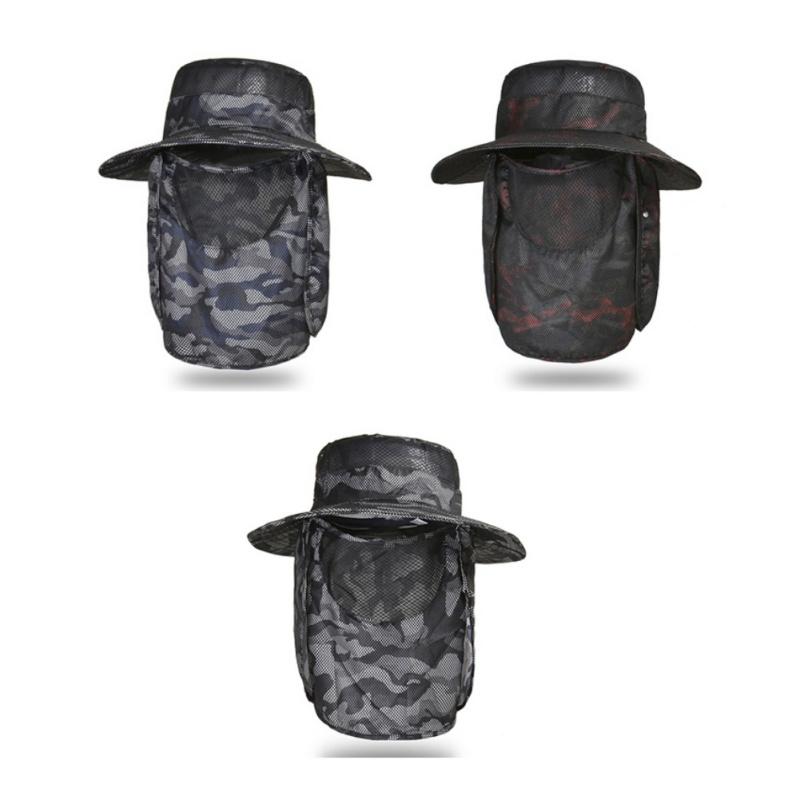 

Outdoor Hats Men Fishing Hat Cap UV Protection UPF 50 Adjustable Breathable Sunshade