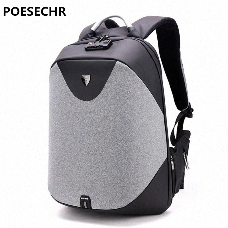 

poesechr 15 lapbackpack external usb charge computer backpacks anti theft waterproof bags for men women hydration backpack women y3ow#