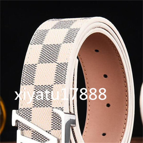 

2021 Best-selling High Quality Leather Belt Men And Women Gold Silver Buckle Black Belts Free Delivery With box, Black;brown