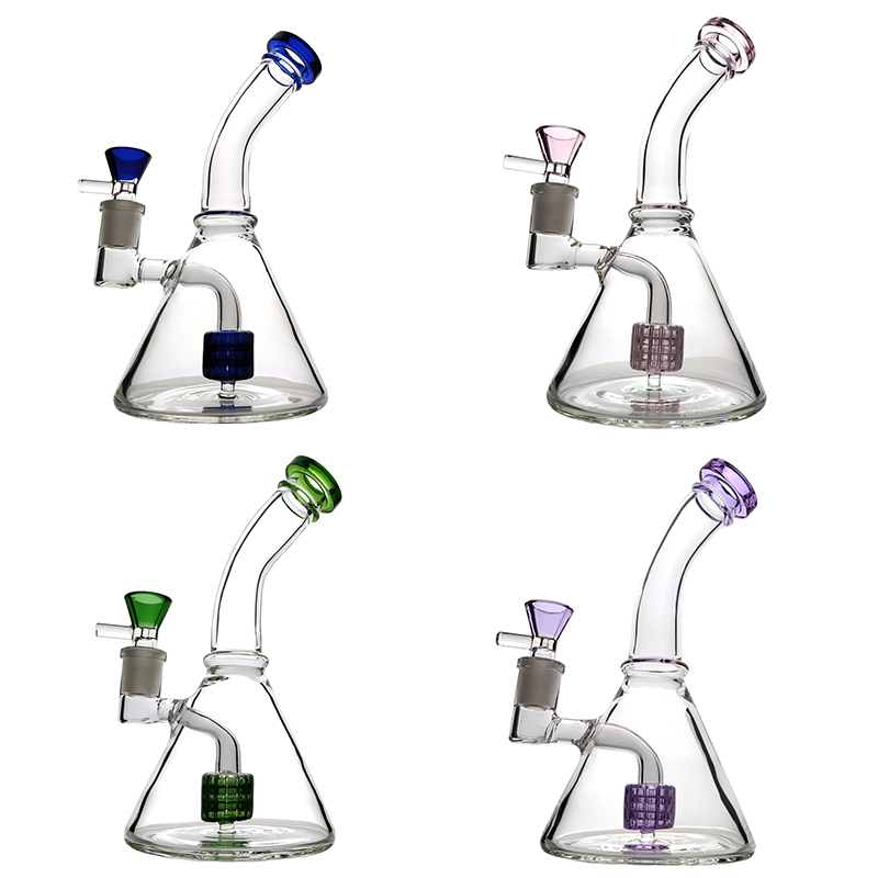 

Showerhead Perc Beaker Bong Rig Hookahs 7 Inch Bongs 14 Female Joint Pipes 5mm Thick Water Glass Pipe Oil Dab Rigs