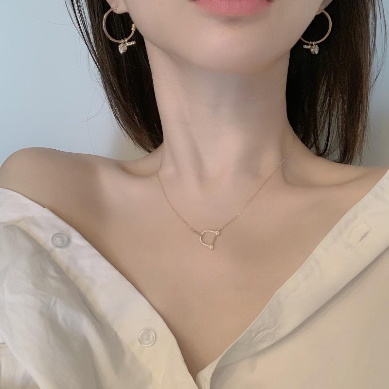 

Chains S925 Sterling Silver Plated 18k Gold Necklace Style Girlfriends Same Clavicle Chain Female