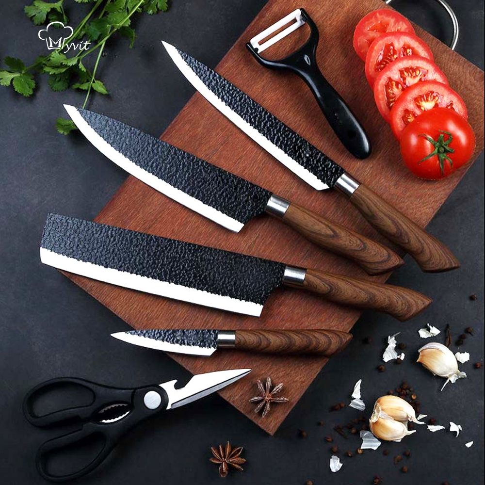 

Kitchen Chef Knife Knives Set Stainess Stee Forged Knife Nakiri Scissors Ceramic Peeer Sicer Paring Knife with Gift Case