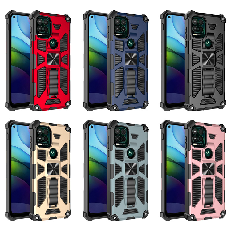

Cell Phone Case For Motorola G Stylus 2021 5G Hybrid Armor Invisible Kickstand Magnetic Shockproof Back Cover D1, Gold