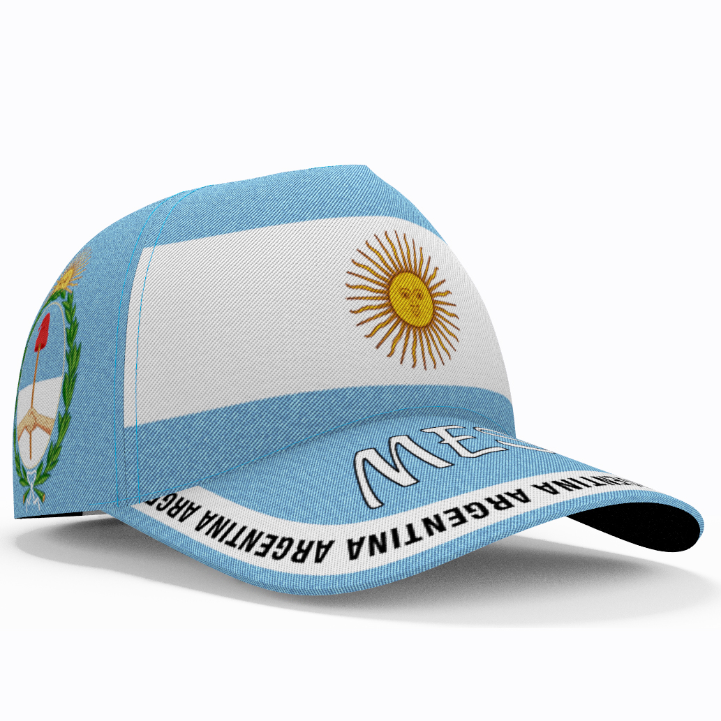 

Argentina Baseball Caps Free Custom Name Travel Arg Country Gyms Messi Hats Ar Flags Spanish Argentine Nation Diy Words Headgear, 1001