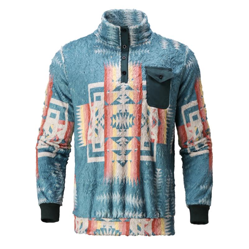 

Men's Hoodies & Sweatshirts Autumn And Winter Sweater Coats Fleece Pullover Long Sleeve Sweatshirt Jacket Button Collar Warm Tops, Black