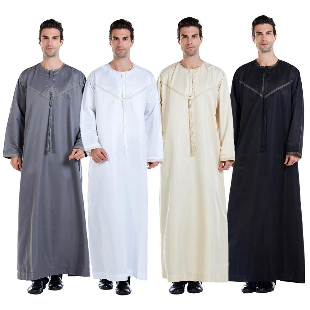 

Ramadan Muslim Men Clothing Jubba Thobe Long Dress Pakistan dubai arab Djellaba Kaftan Abaya Islamic prayer Robe Worship Service