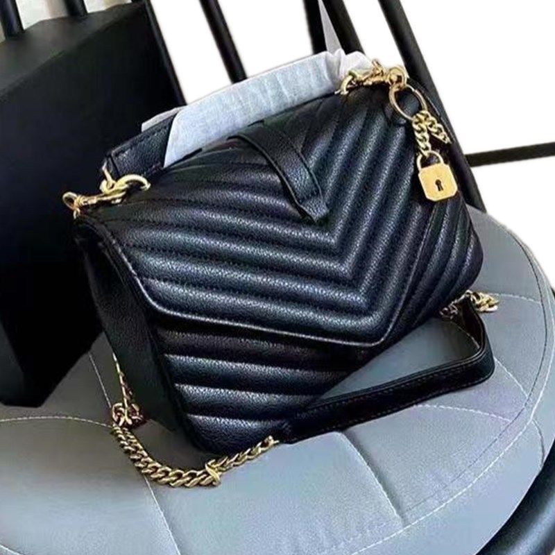 

2021 fashion one-shoulder messenger bag big brand classic lock design chain package suitable for a variety of occasions, multi-color optional, Make up the freight
