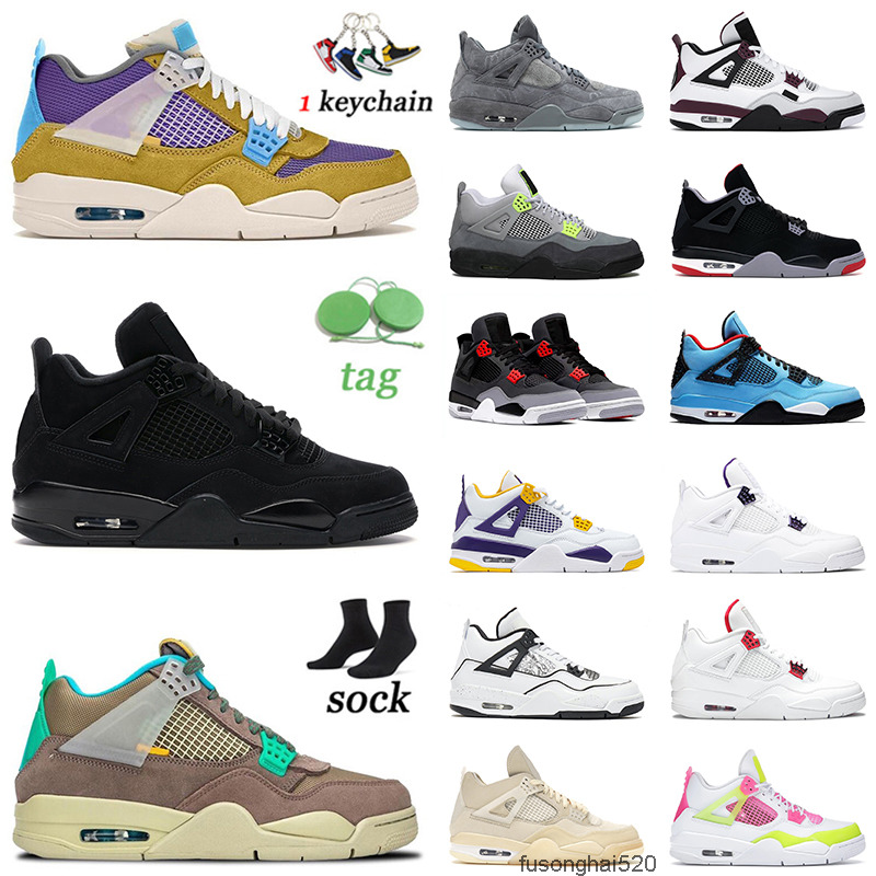 

2021 Top Fashion Black Cat Men 4 4s Basketball Shoes Taupe Haze Desert Moss Mens Womens Sneakers Kaws PSGS Cactus Jack Purple Metallic Sail JORDÁN, C15 40-47 shimmer.jpg