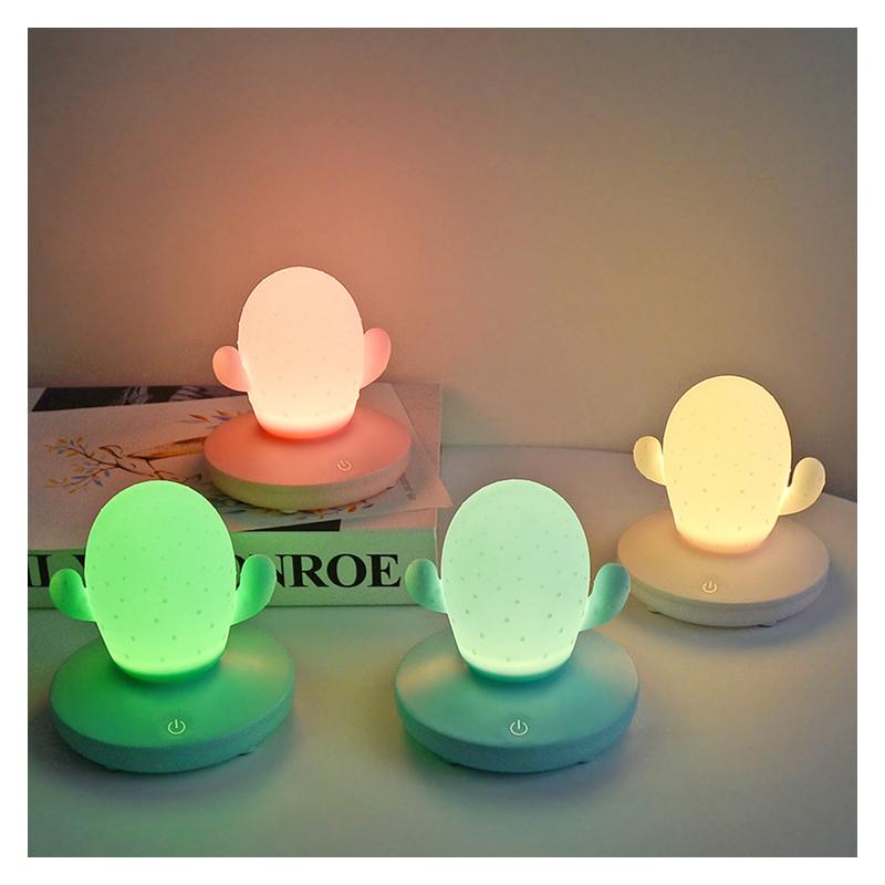 

Night Lights Light LED Cactus Silicone Plant Shape USB Rechargeable Indoor Decorative Ambient Cute Desk Lamp Bar
