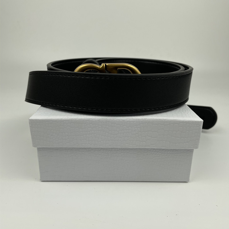 

Men's and women's classic retro fashion casual luxury belt five colors bronze d, Width 2.8cm with box
