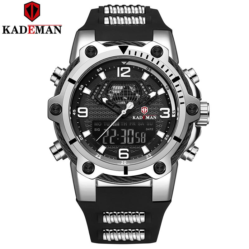 

Wristwatches Business Men Watch Classic Stainless Steel Strap Military Quartz Watches Waterproof LED Men's Reloj Hombre, K9055swb