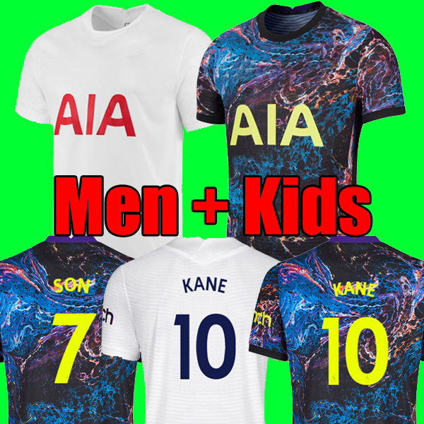 

21 22 4th KANE SON BALE BERGWIJN TOTTENHAM Soccer Jersey 2021 2022 LUCAS DELE Football kit shirt NDOMBELE tops kids sets socks uniform top thailand quality, Home kids