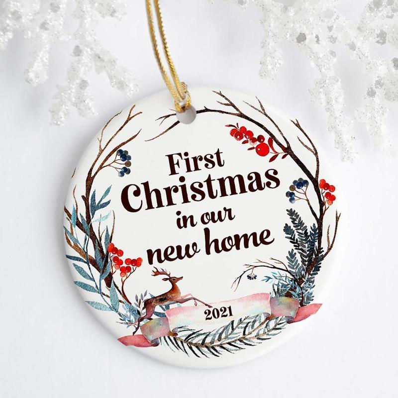 

Christmas Decorations 2021 First In Our Home Pendant Merry Tree Decoration Resin Hanging Ornaments Decor Navidad Noel