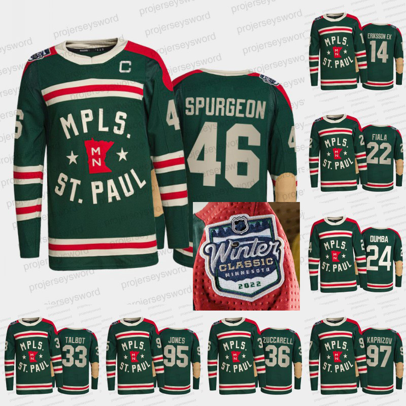 

Minnesota Wild Jared Spurgeon C Patch 2022 Winter Classic Green State of Hockey Jersey Jon Merrill Nico Sturm Kevin Fiala Matt Dumba Mats Zuccarello Kirill Kaprizov, 4 jon merrill