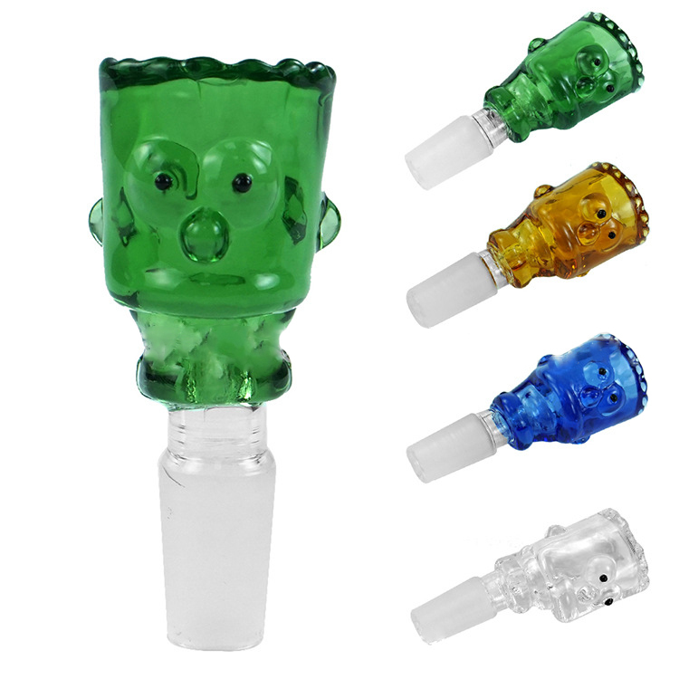 

Cartoon shape hookahs accessories 14mm 19mm male joint glass bowl for water pipe