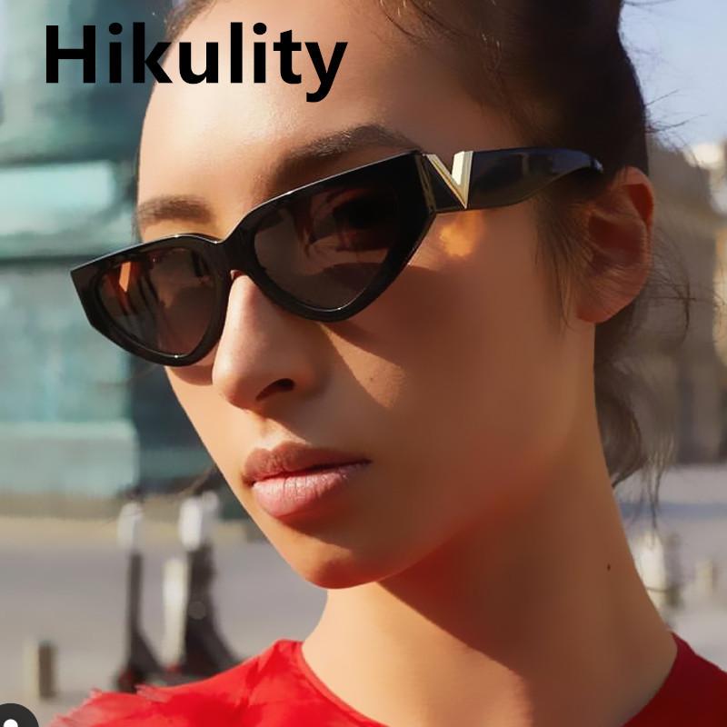 

Sunglasses 2021 Cat Eye For Women Black Leopard Gradient Small Cateye Sun Glasses Female Elegant Stripe Shades