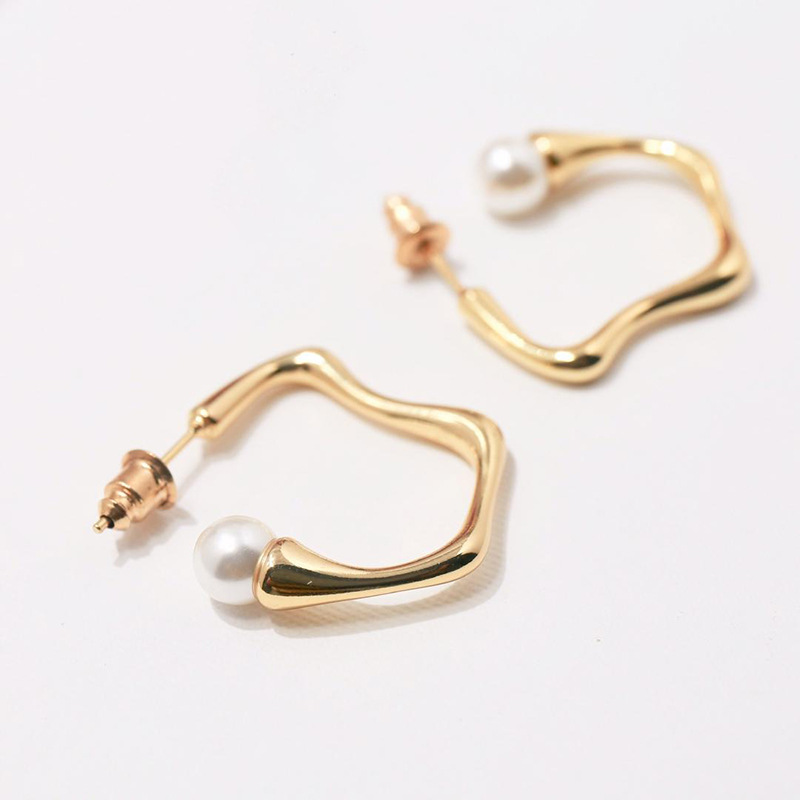 

fashion studs wedding Stainless gold Dangle Earrings Steel Double rose gold silver be engaged Cartilage Earrings annular, Golden;silver
