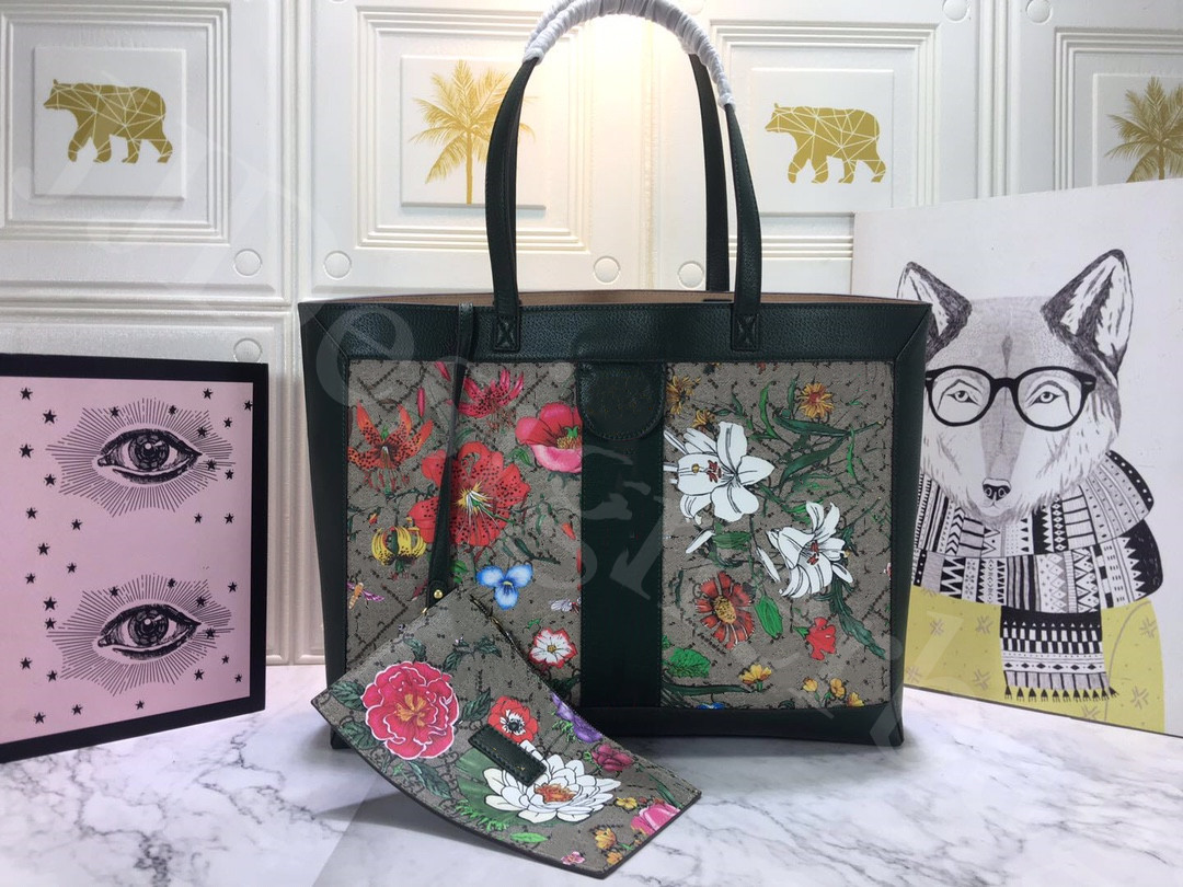 

2021 Tote Fashion brand luxury mini Classic flower shopping bags designer handbags floral designs High-quality women ladies bag, Black