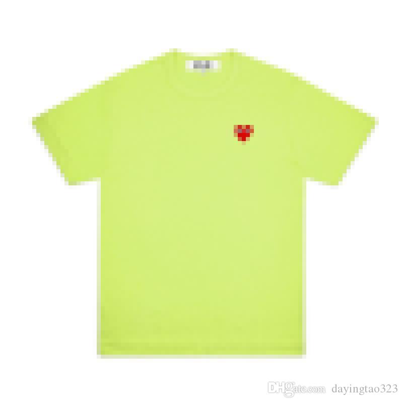 

Best Quality CommeS DES GARCONS CDG PLAY Heart Tee Short Sleeve T-Shirt short Tee Des Garcons T-shirt C050 Green, White